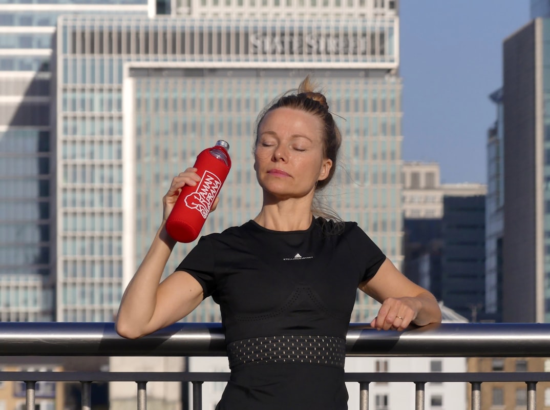 Endurance athlete hydrating during training